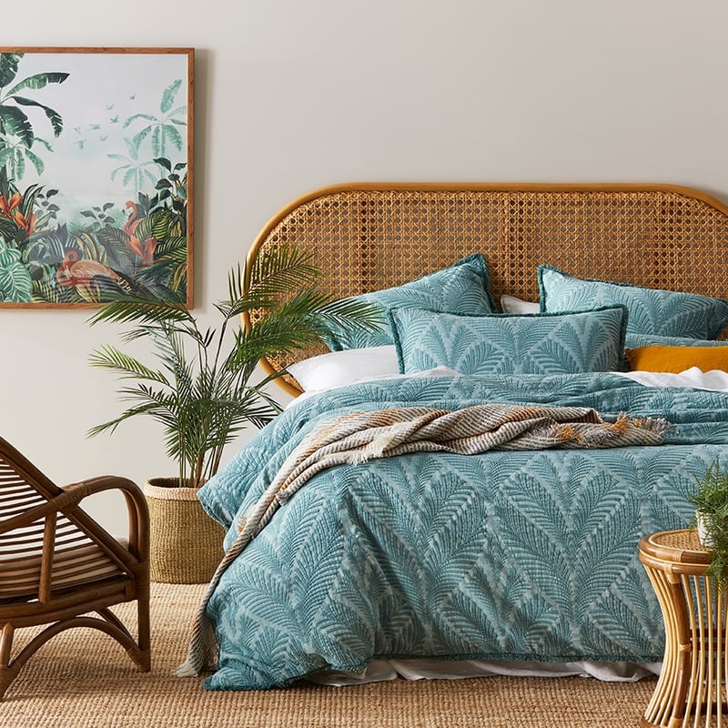 Nahla Matelasse Pine Quilt Cover