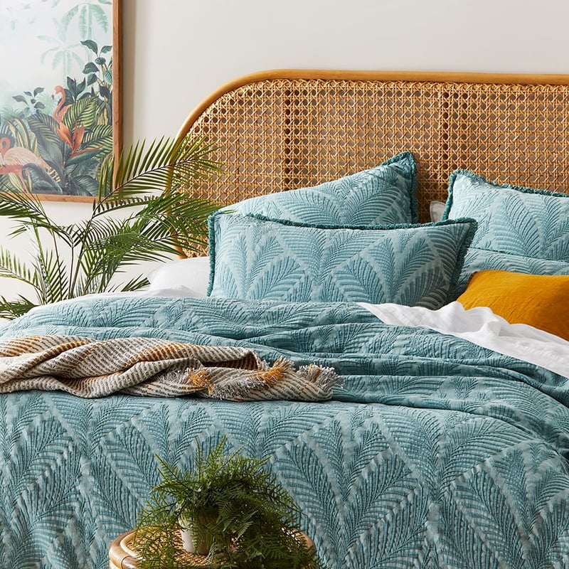 Nahla Matelasse Pine Quilt Cover