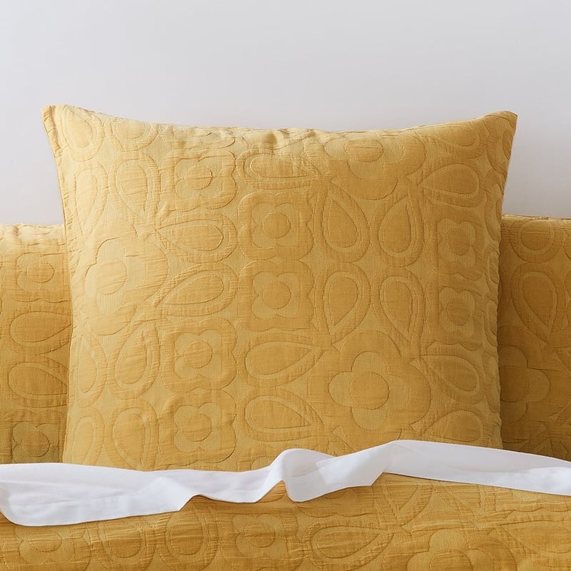 Josie Matelasse Mustard Quilt Cover