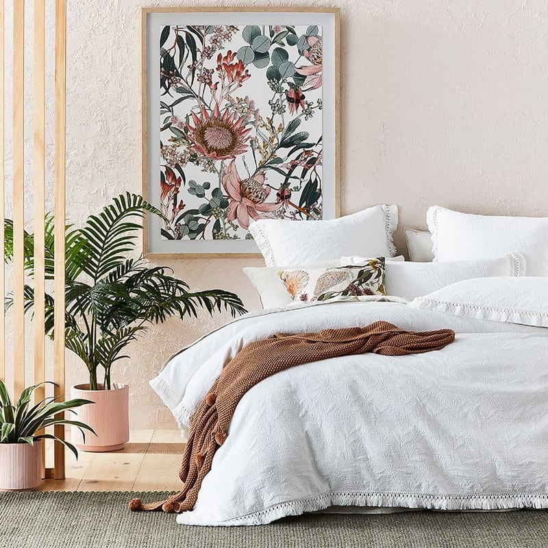 Botanical Fringe Off White Quilt Cover