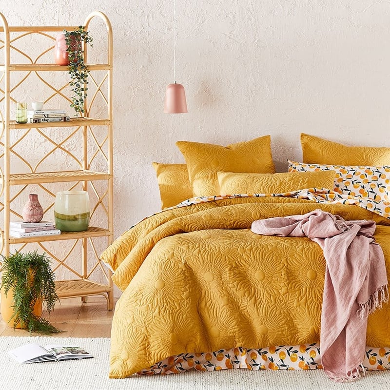 Sunflower Quilted Butter Quilt Cover