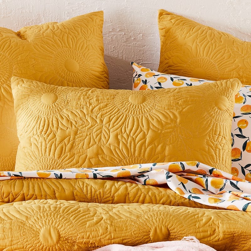Sunflower Quilted Butter Quilt Cover
