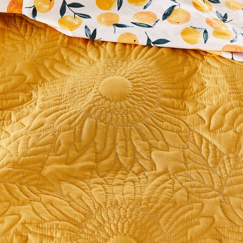 Sunflower Quilted Butter Quilt Cover