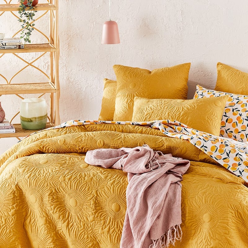 Sunflower Quilted Butter Quilt Cover