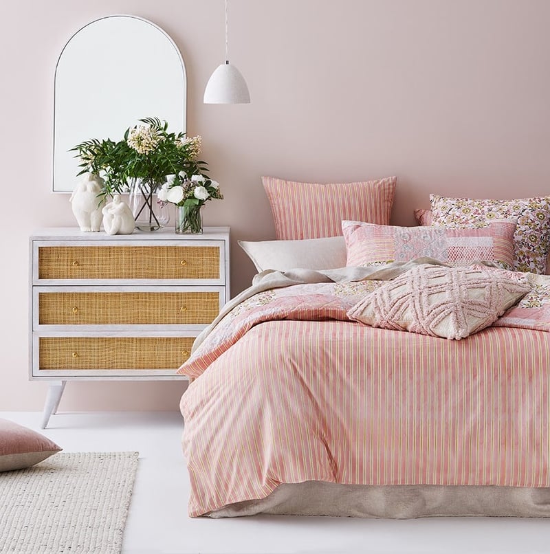 Polly Quilted Pink Quilt Cover