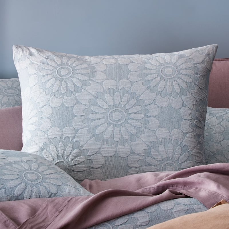 Lottie Blue Mist Matelasse Quilt Cover