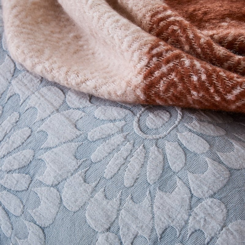 Lottie Blue Mist Matelasse Quilt Cover