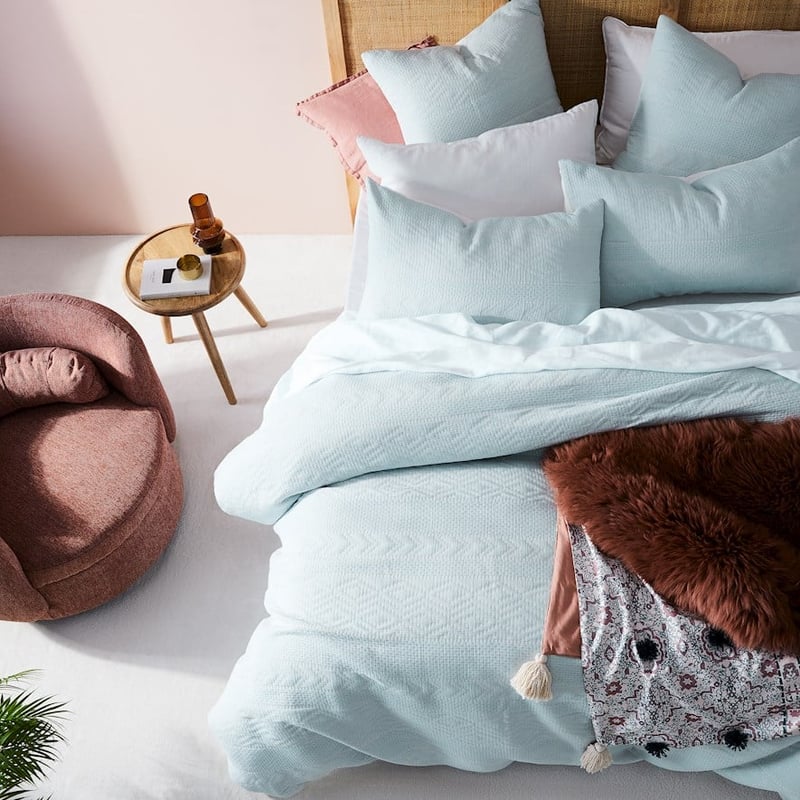 Amelia Matelasse Sky Blue Quilt Cover