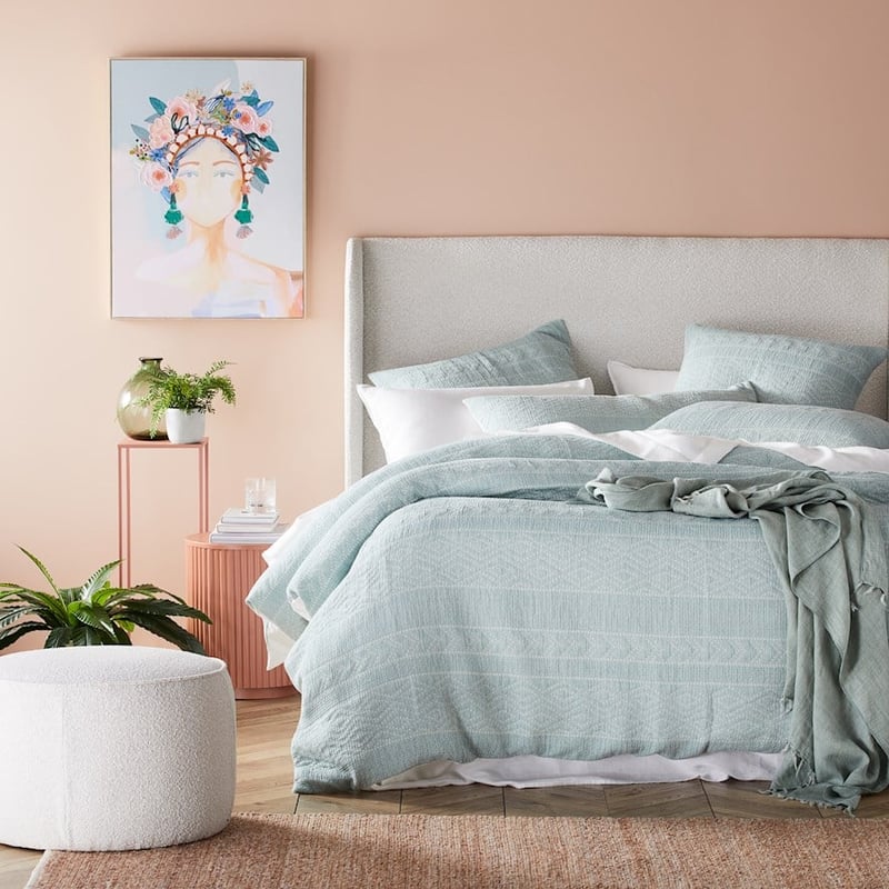 Amelia Matelasse Soft Green Quilt Cover