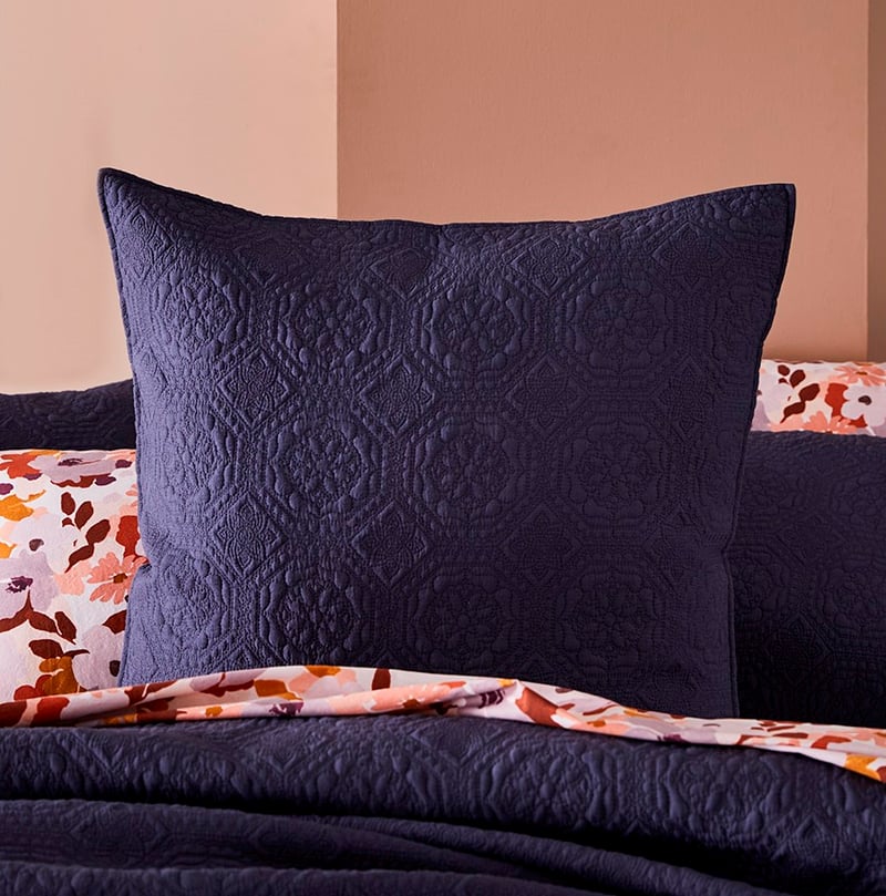 Mable Quilted Navy Quilt Cover