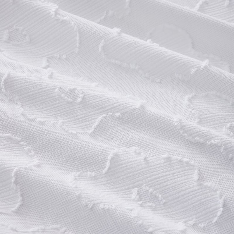 Poppy Jacquard White Quilt Cover
