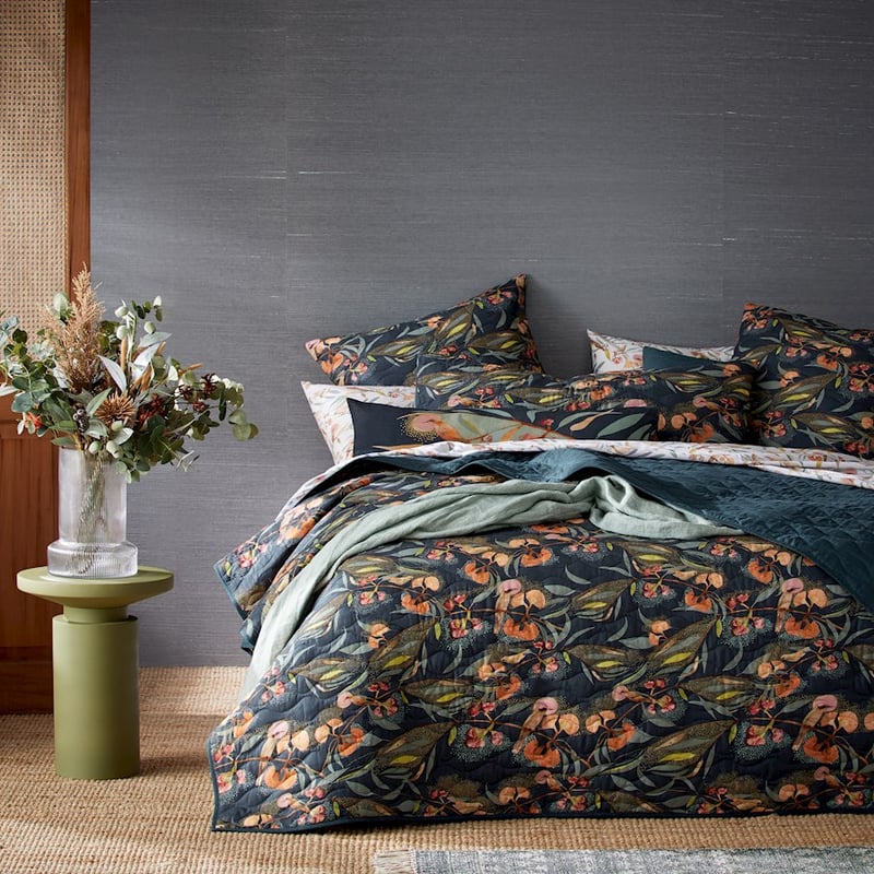 Dana Kinter Love Blooms Midnight Coverlet