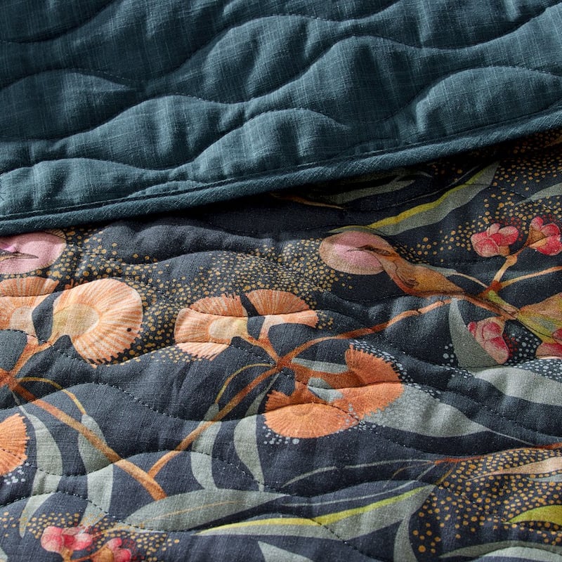 Dana Kinter Love Blooms Midnight Coverlet
