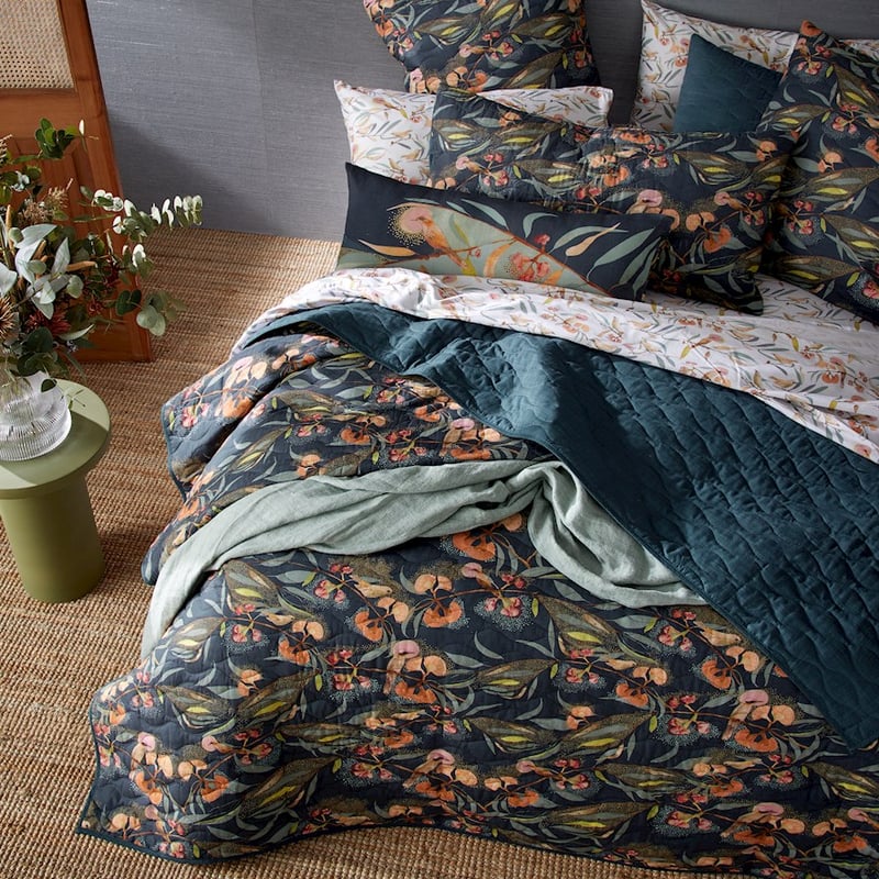Dana Kinter Love Blooms Midnight Coverlet