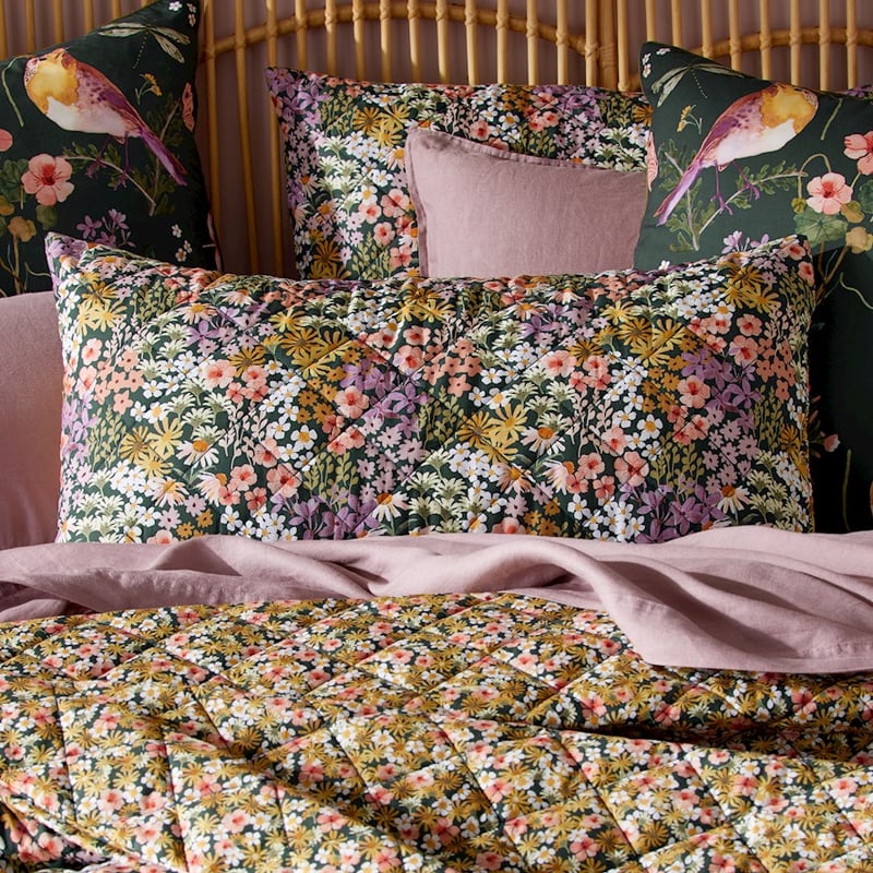 Enchanted Garden Multi Quilted Coverlet