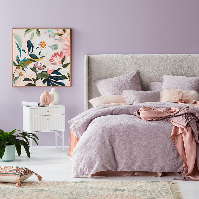 Gemma Matelasse Mauve Quilt Cover