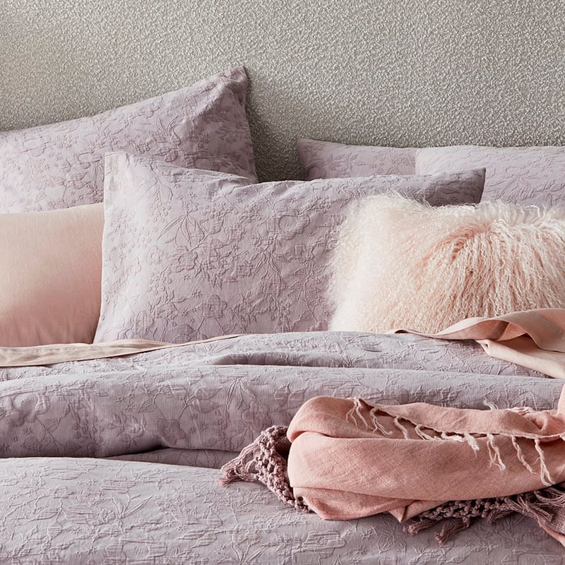 Gemma Matelasse Mauve Quilt Cover