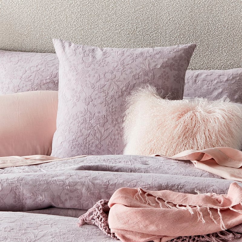 Gemma Matelasse Mauve Quilt Cover