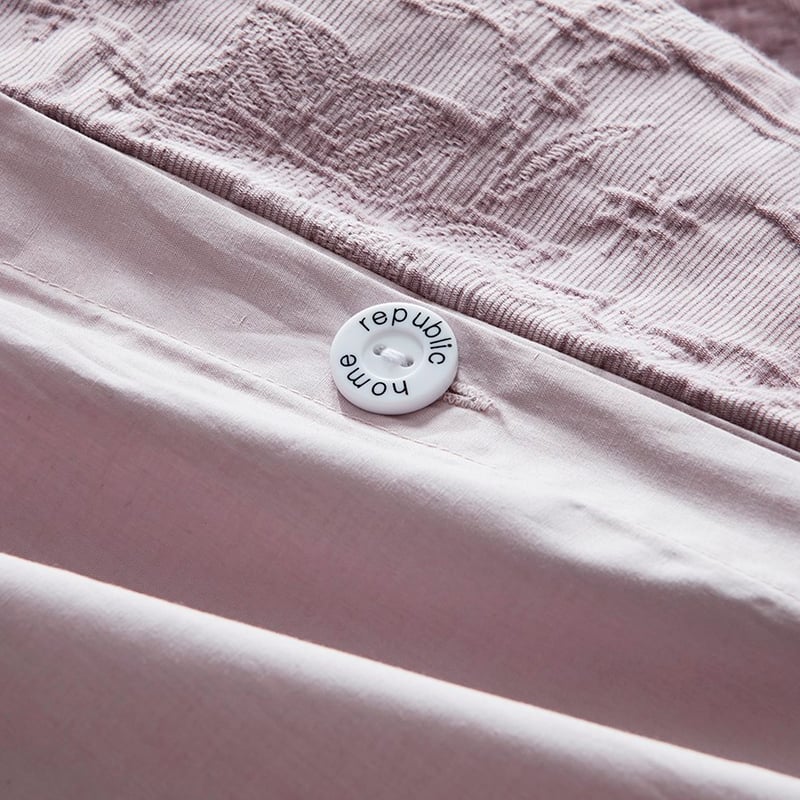 Gemma Matelasse Mauve Quilt Cover