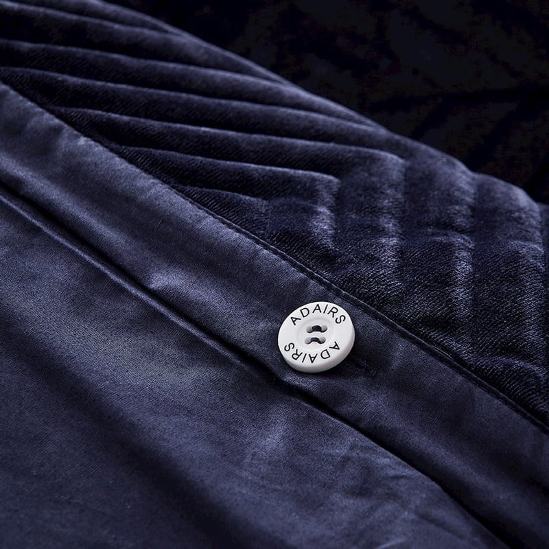 Ellery Velvet Quilted Navy Quilt Cover