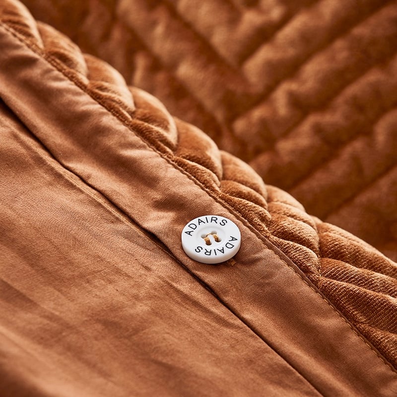 Ellery Velvet Quilted Rust Quilt Cover