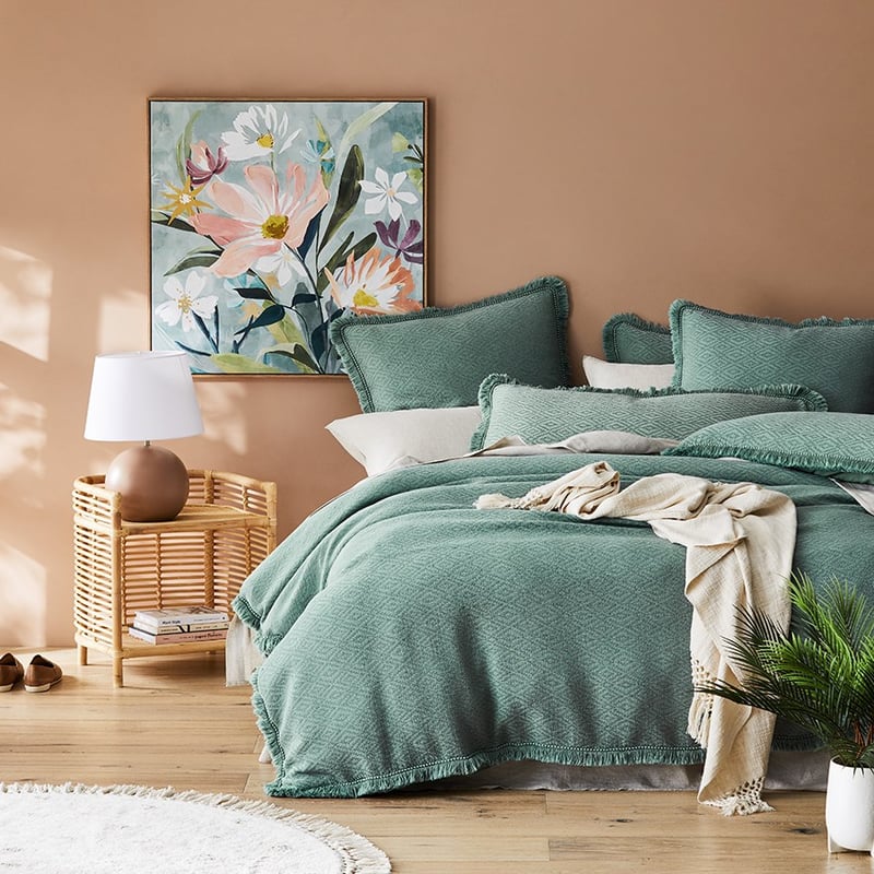 Mara Jacquard Sage Quilt Cover