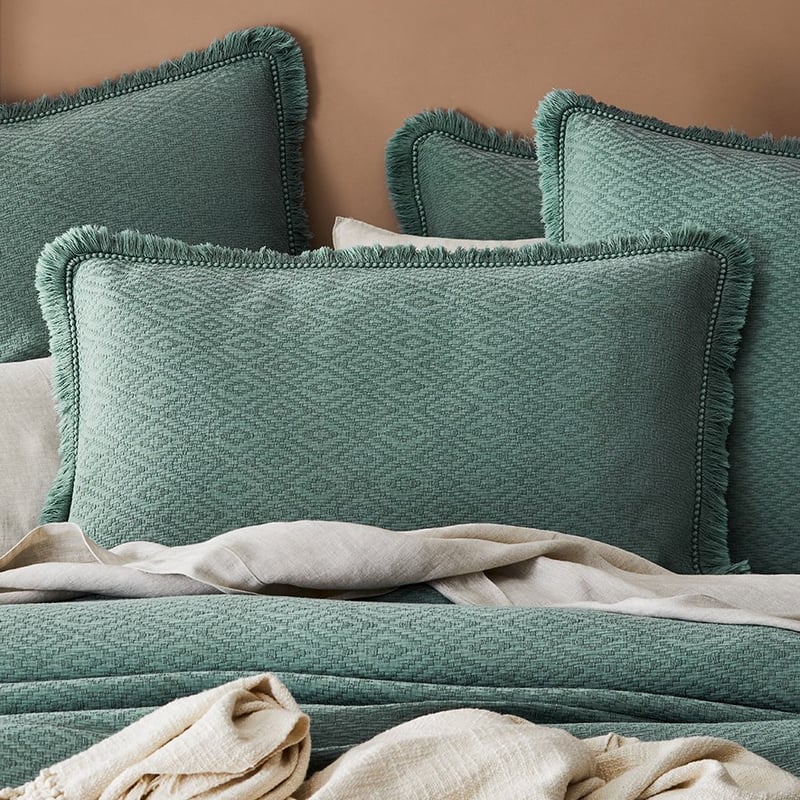Mara Jacquard Sage Quilt Cover