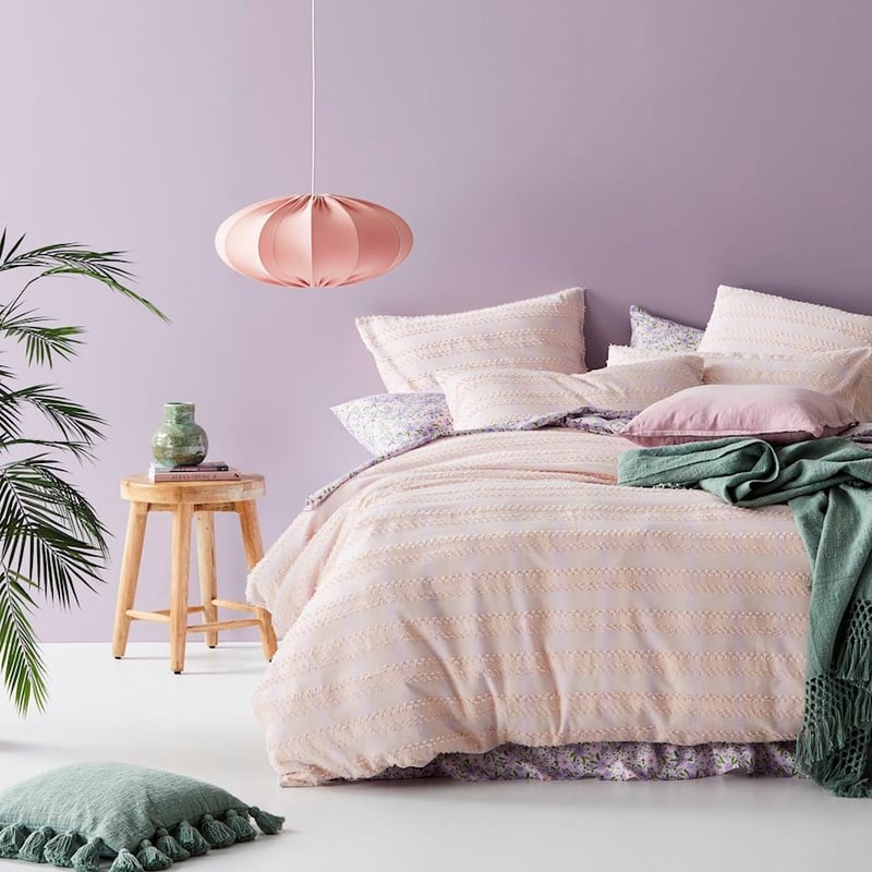 Imogen Jacquard Pastel Lilac Quilt Cover Set