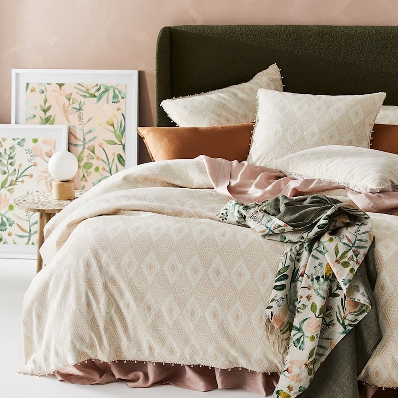 Safia Jacquard Sand Quilt Cover