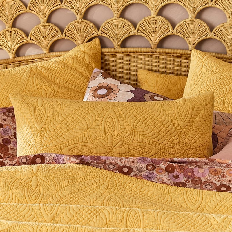 Jasmin Quilted Golden Spice Quilt Cover