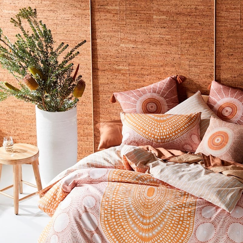 Brad Turner Jalngay Ngahriyan Bedlinen Euro Each Pink Earth P/Case