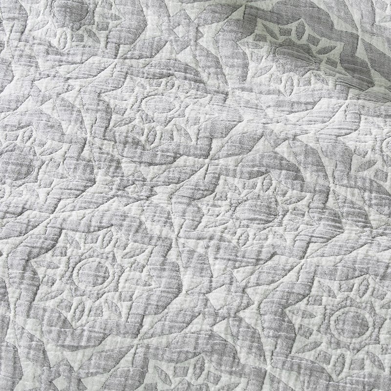 Saira Matelasse Stone Quilt Cover