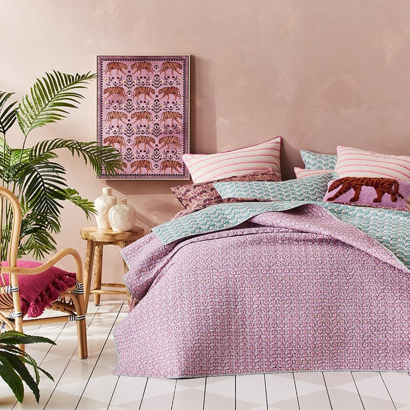 Mumbai Turquoise Quilted Coverlet