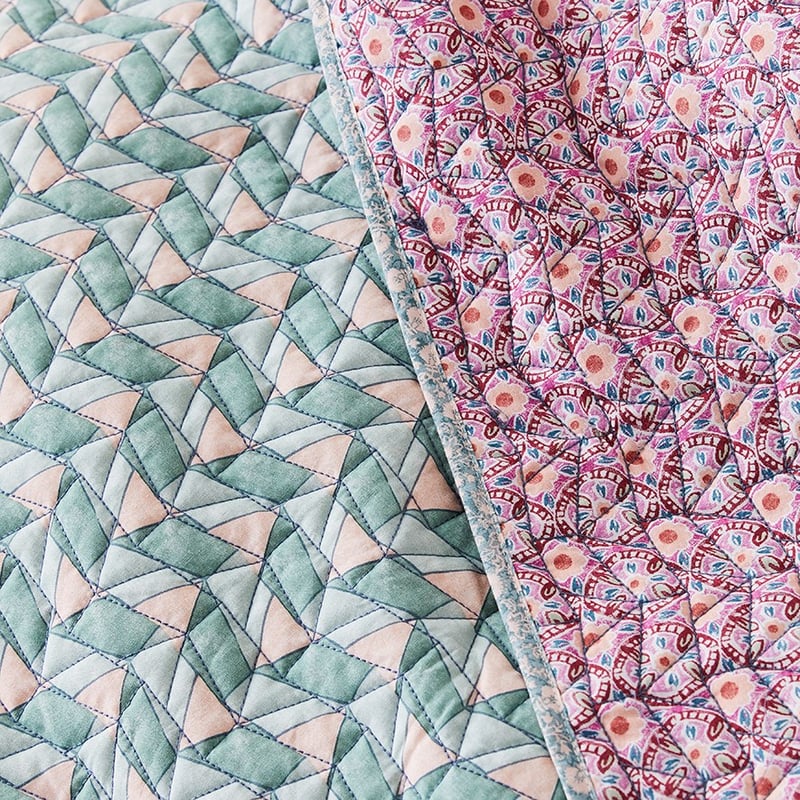 Mumbai Turquoise Quilted Coverlet