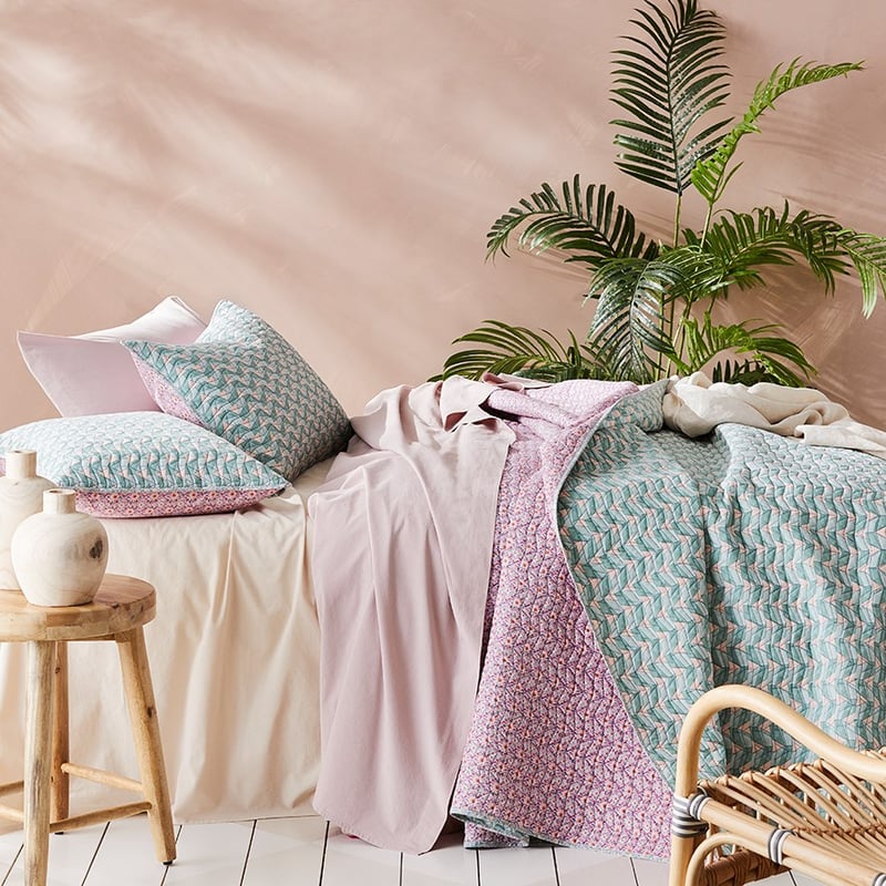 Mumbai Turquoise Quilted Coverlet