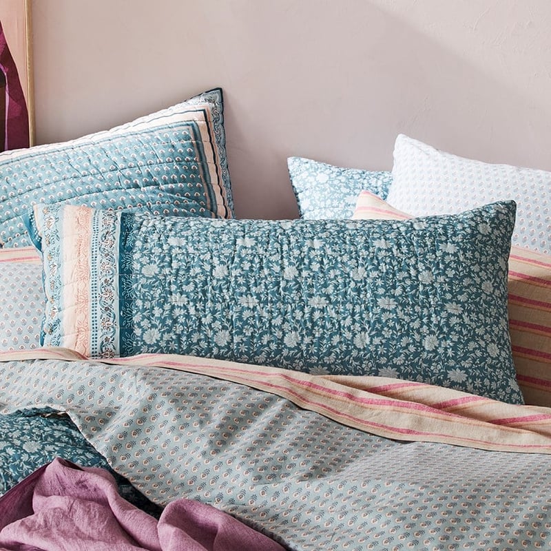 Delhi Quilted Turquoise Quilt Cover