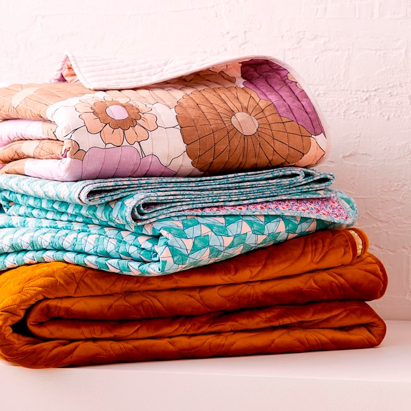 Krisha Gold Quilted Coverlet