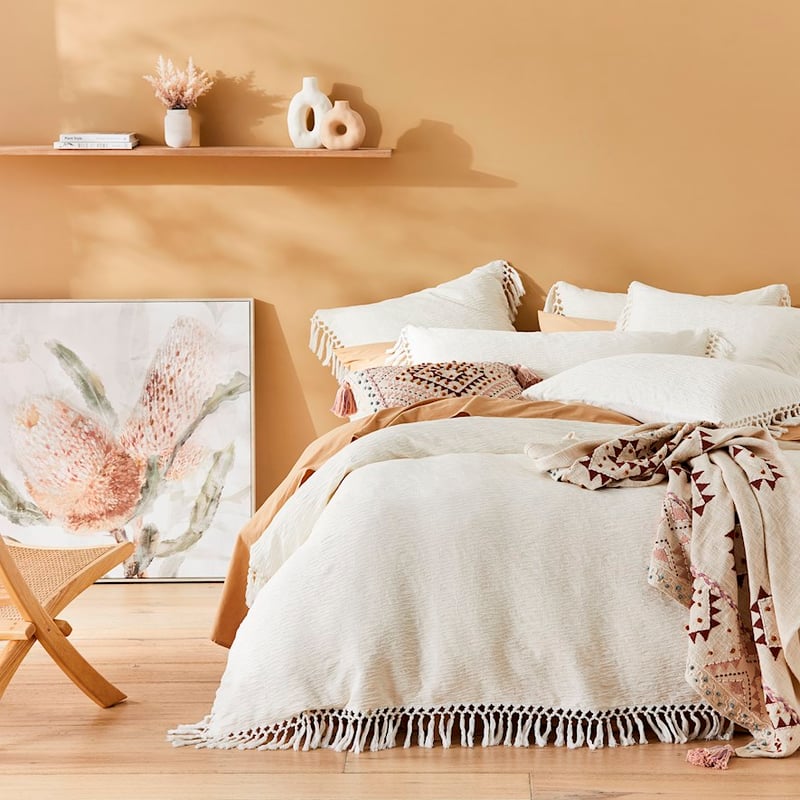 Margot Tassel Natural Quilt Cover