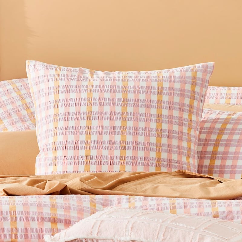 Cara Check Soft Lilac Quilt Cover Set