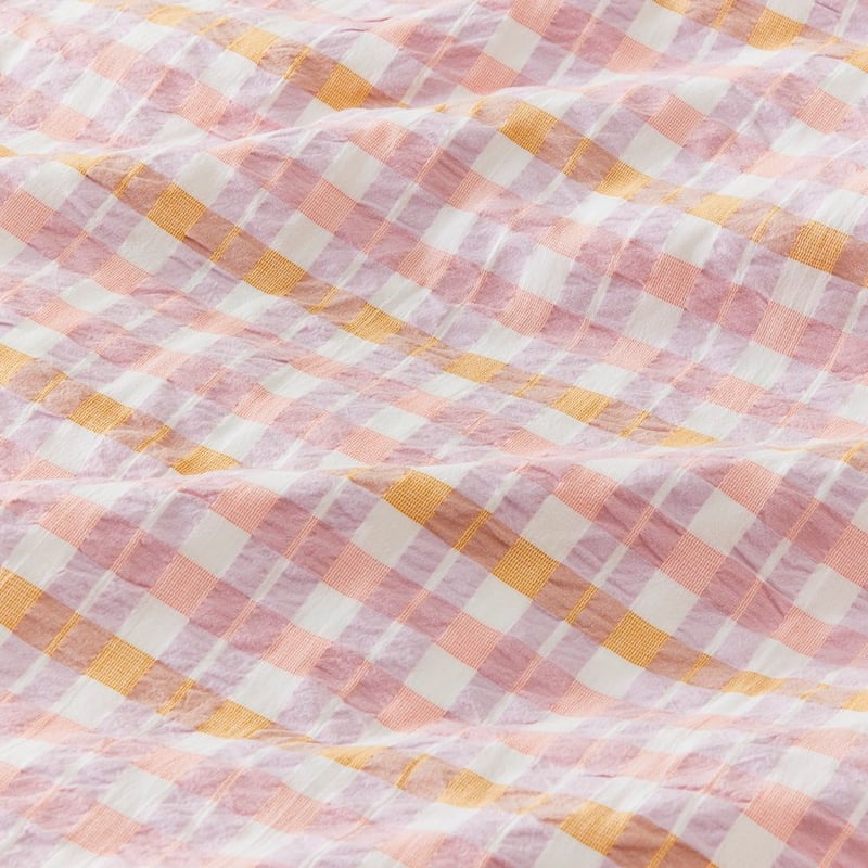 Cara Check Soft Lilac Quilt Cover Set