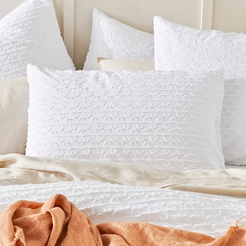 Miley Jacquard White Quilt Cover Set