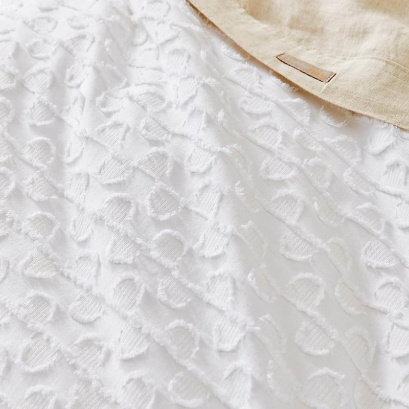 Miley Jacquard White Quilt Cover Set