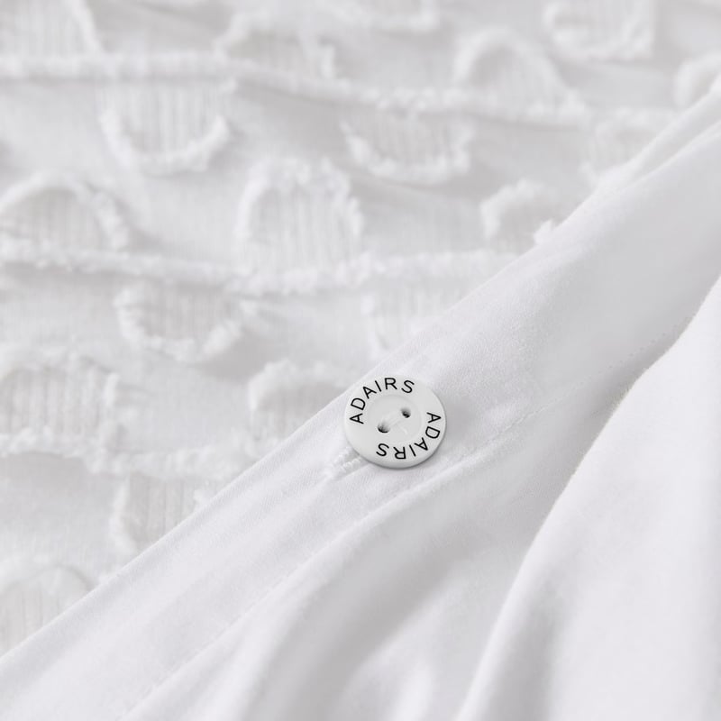 Miley Jacquard White Quilt Cover Set