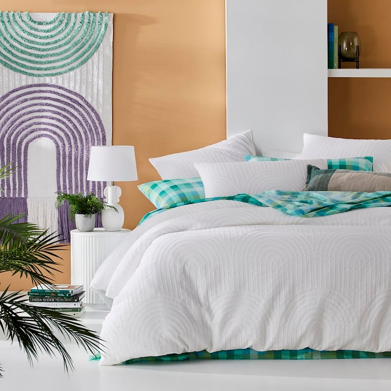 Andie White Matelasse Quilt Cover