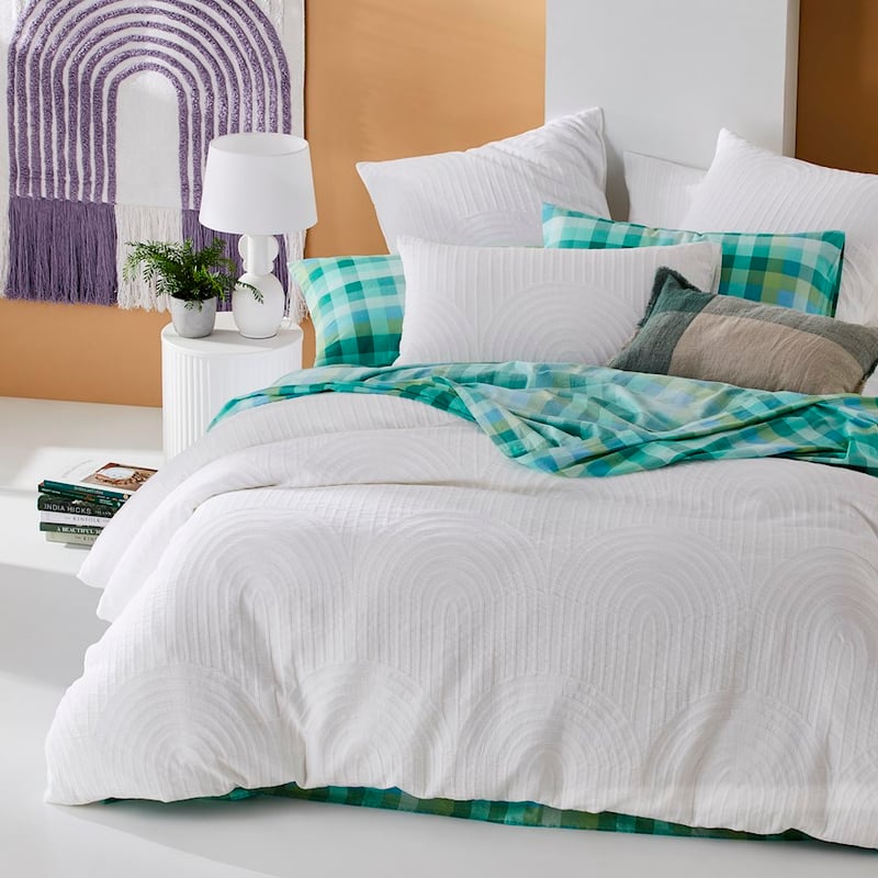 Andie White Matelasse Quilt Cover
