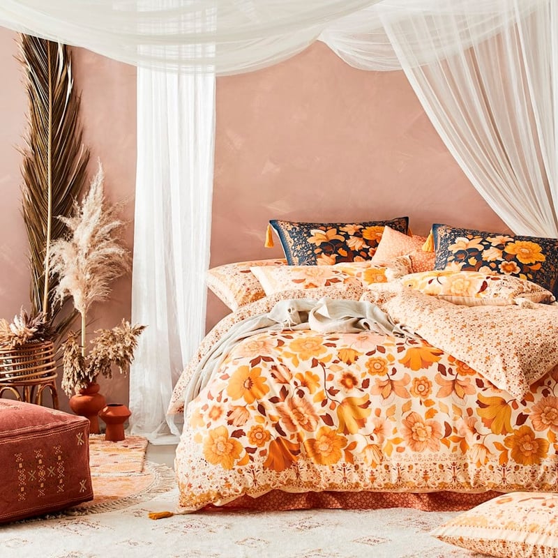 Wandering Folk Dawn Floral Sunset Quilt Cover Set