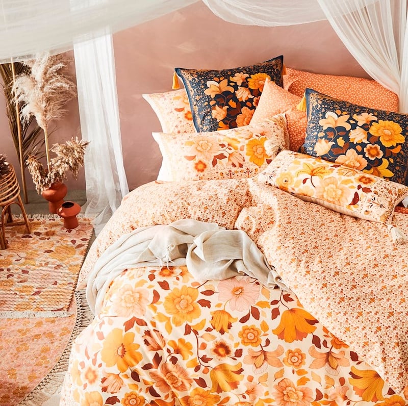 Wandering Folk Dawn Floral Sunset Quilt Cover Set