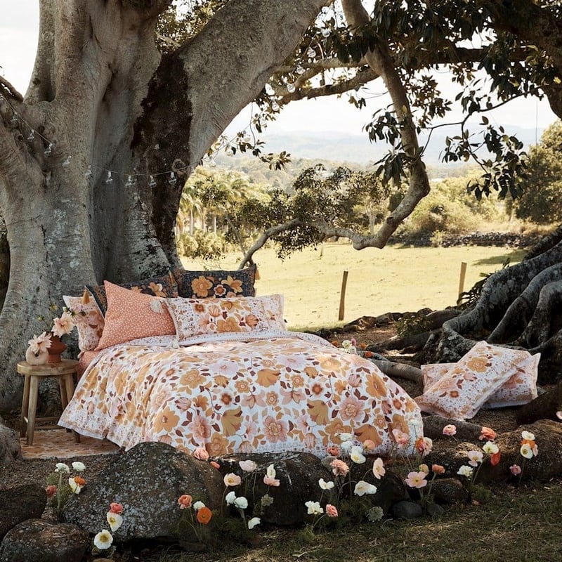 Wandering Folk Dawn Floral Sunset Quilt Cover Set