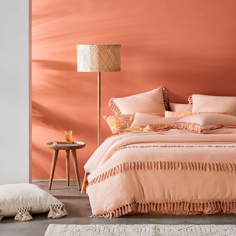 Erin Tassel Dusty Pink Quilt Cover Set