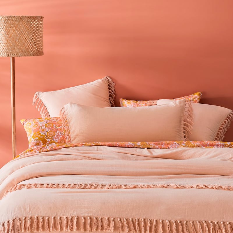 Erin Tassel Dusty Pink Quilt Cover Set